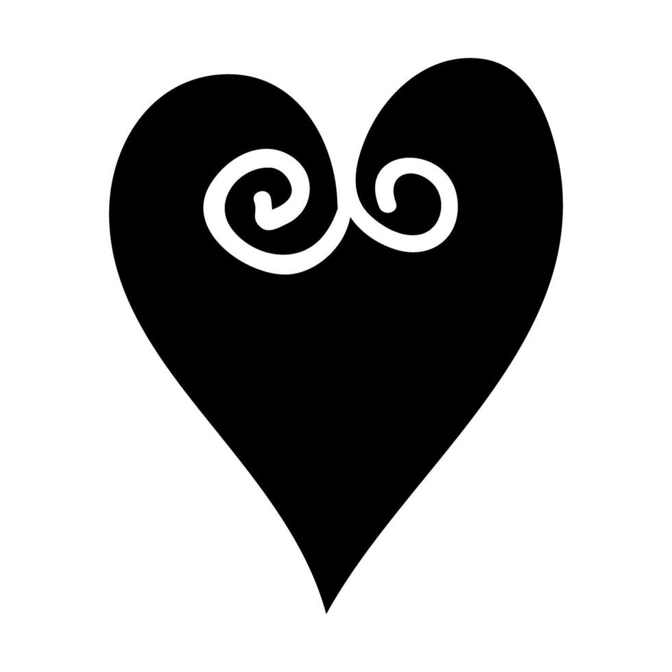 Heart Icon . Flat Black Icon Isolated on White Background. vector