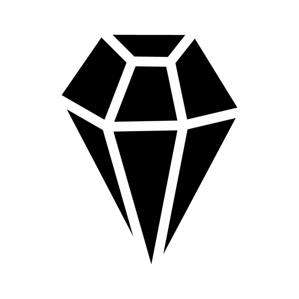 Diamond Icon . Black Icon Flat on White Background. EPS10 vector