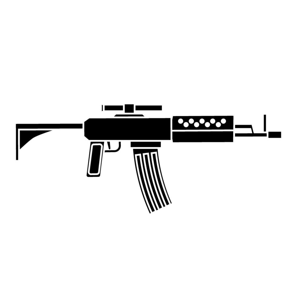 Machine gun icon design. Simple illustration of machine gun sign or symbol for web. vector