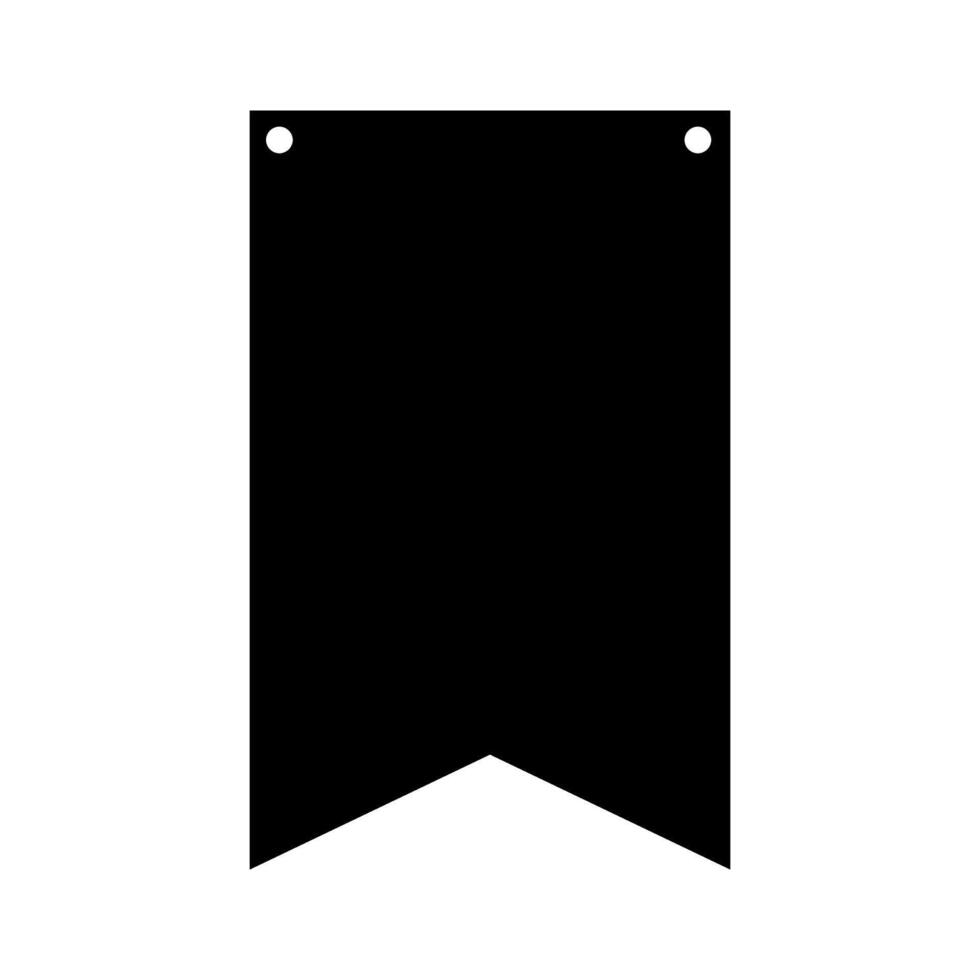 decorative pennant hanging isolated icon illustration design, black and white vector