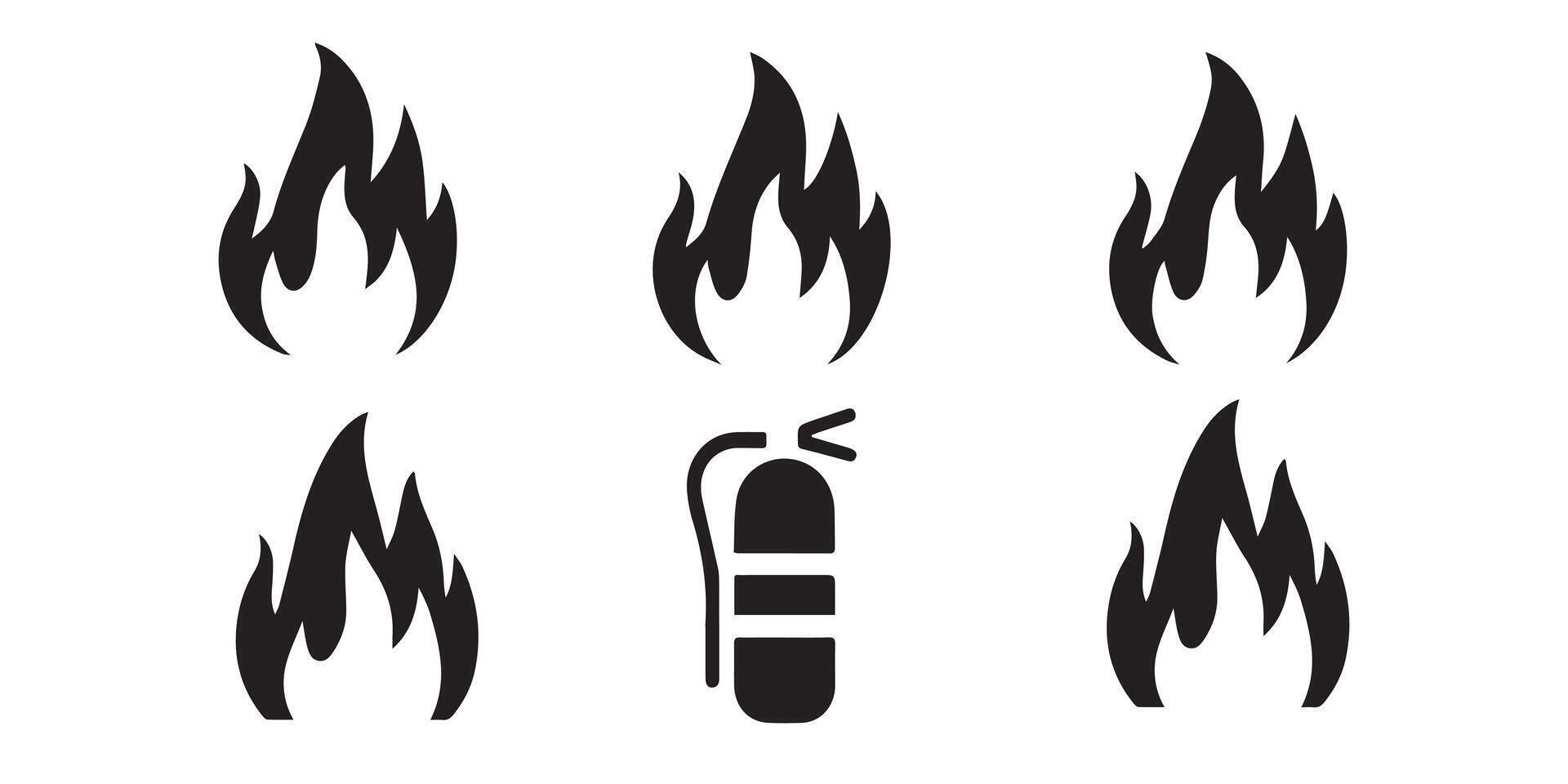 Fire Icons and Flame Symbols Minimalist Graphics for Safety and Emergency Signs vector