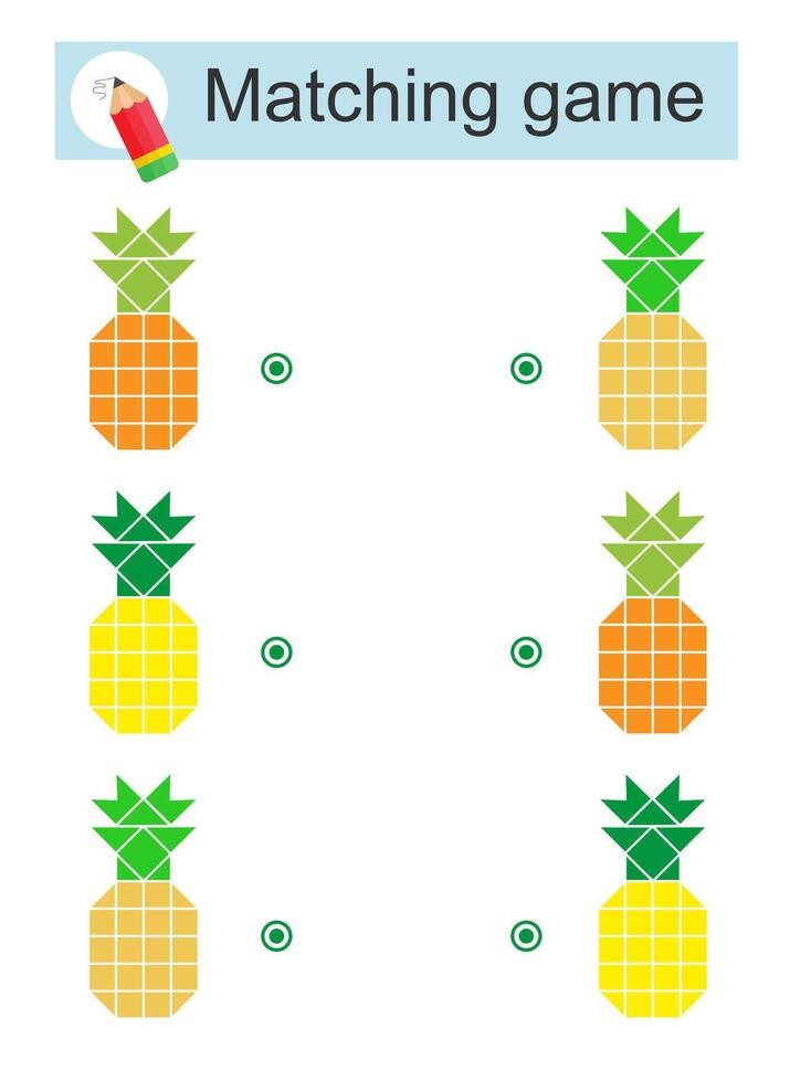 Attention task for kids. illustration of cartoon pineapple vector