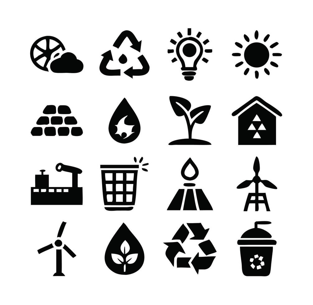 Environmentally Friendly Icons for Green Projects vector