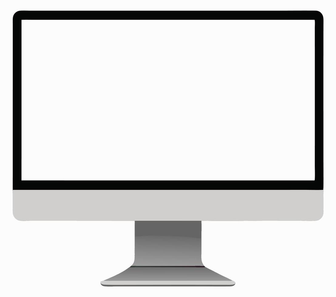 Simple Modern Monitor in Digital Illustration Style vector