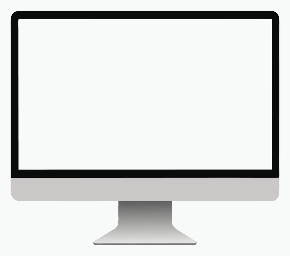 Thin Border Flat Panel Monitor with Silver Frame vector