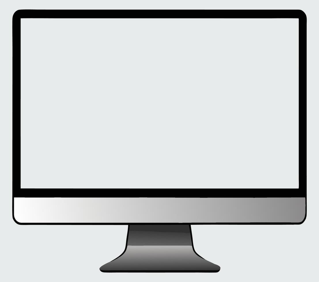 Sleek Flat Panel Monitor with Thin Black Frame vector