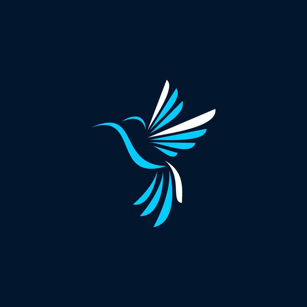 Hummingbird logo design.on background dark blue. Suitable for your design need, logo, illustration, animation, etc. vector