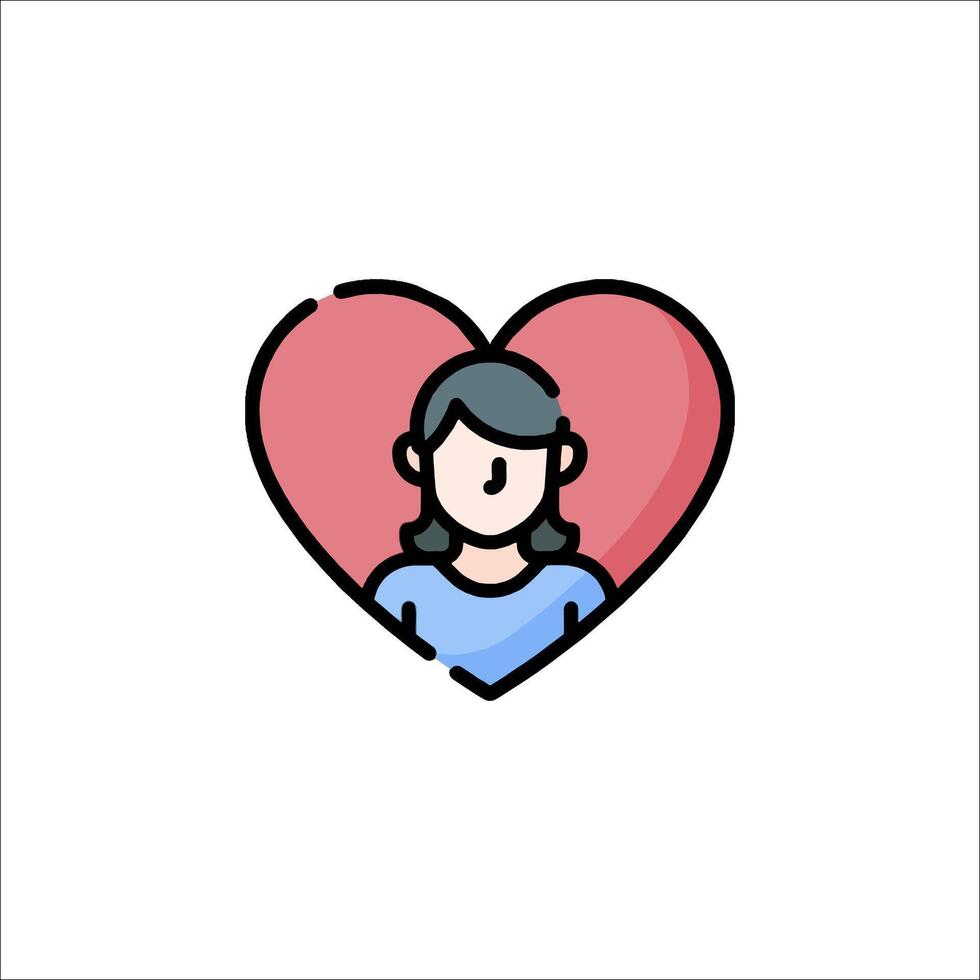 A woman is in the shape of a heart vector