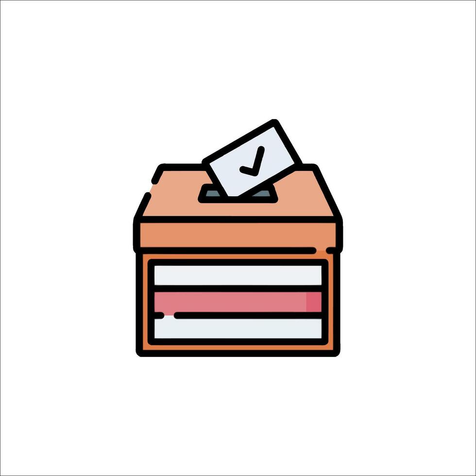A box with a ballot in it and a check mark vector
