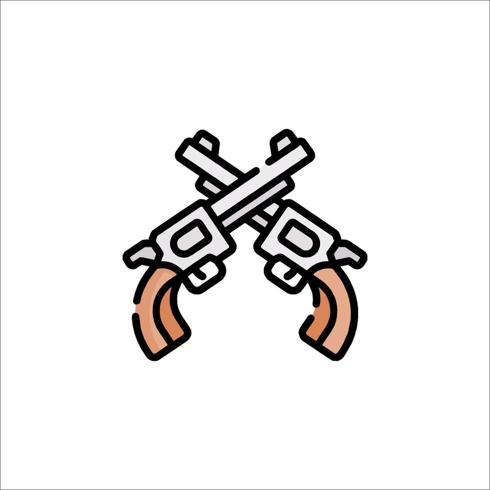 Two guns icon on white background vector