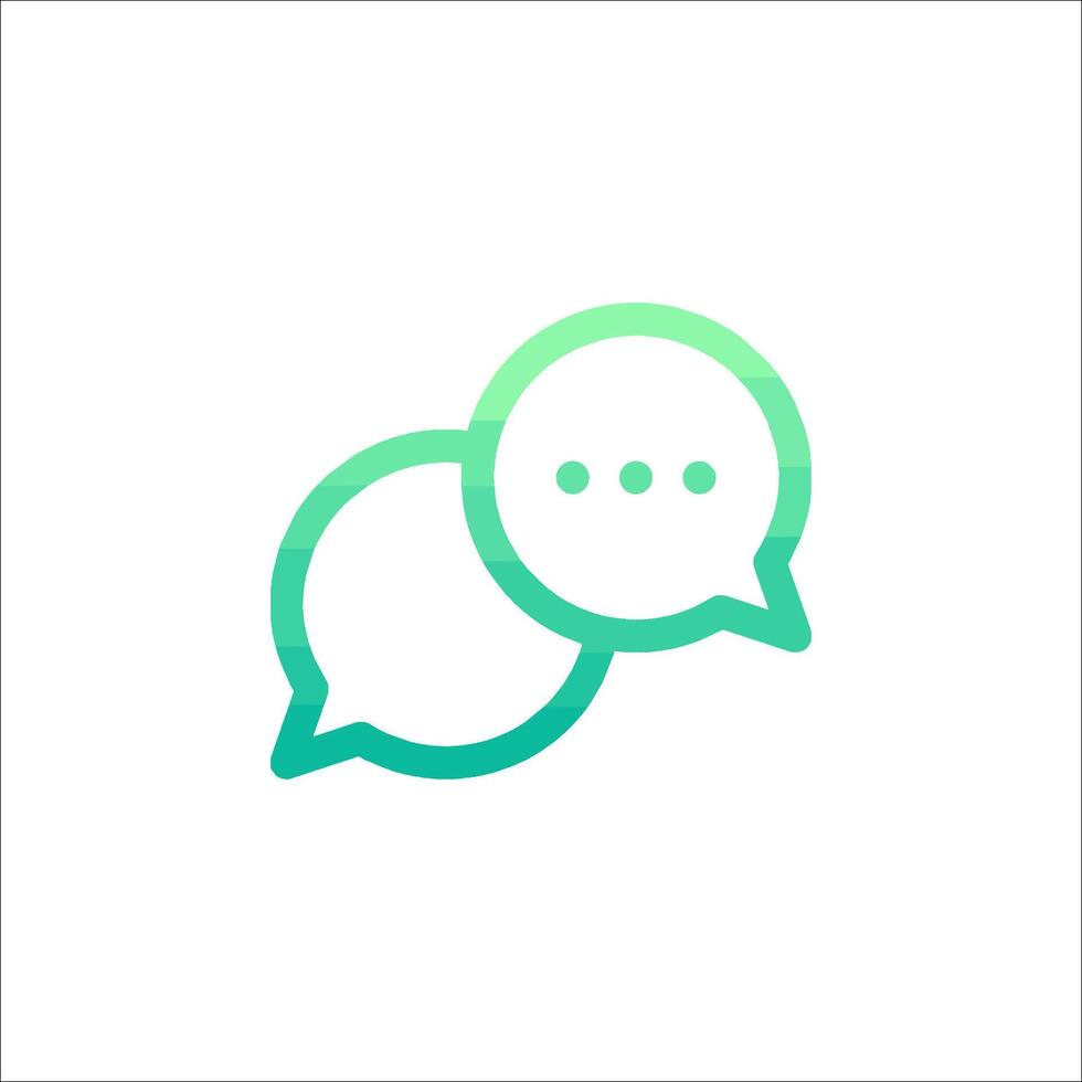 Two speech bubbles with a green background vector