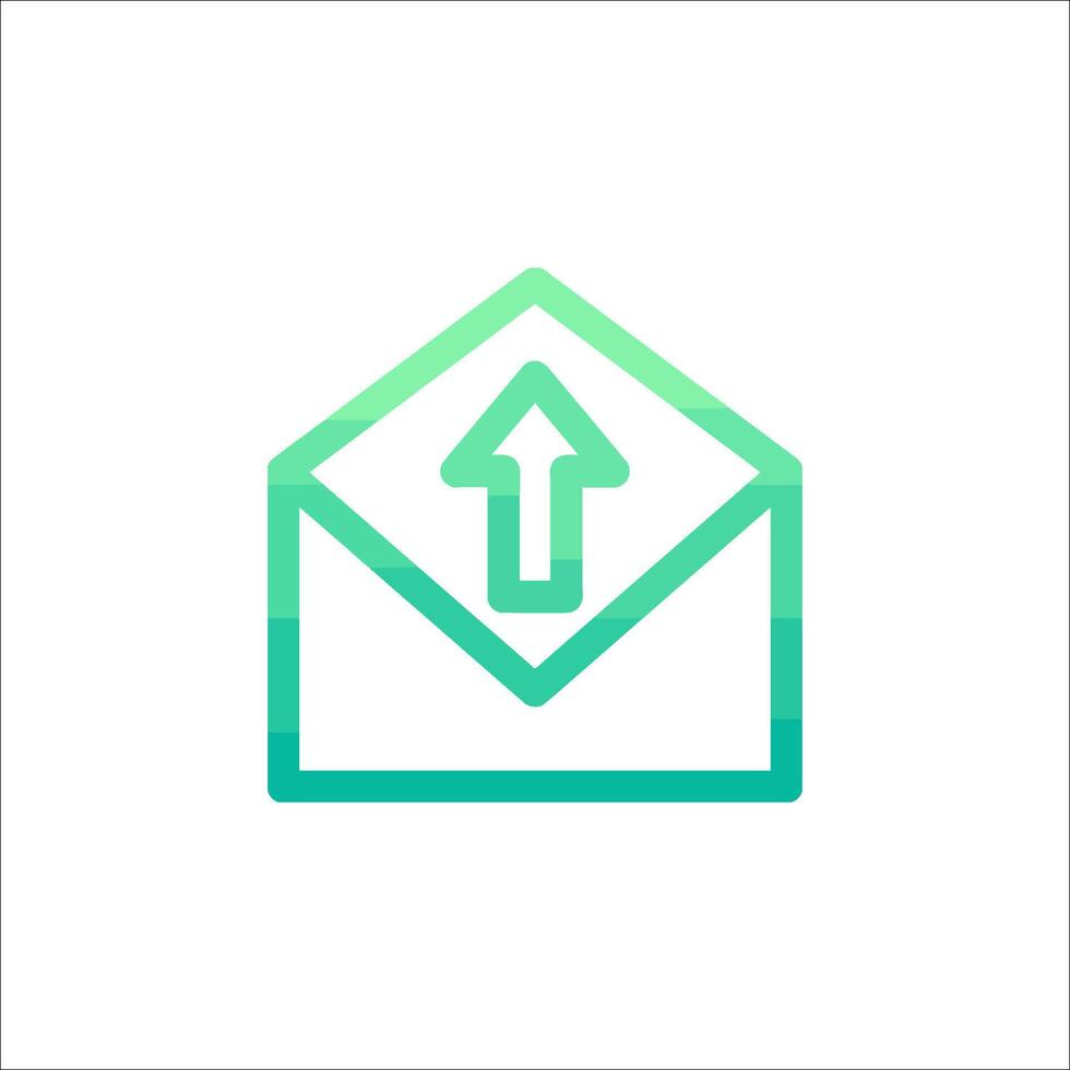 An envelope with an arrow pointing up and an arrow pointing down vector