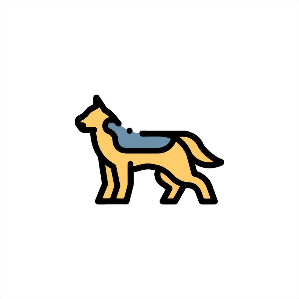 A dog with a blue collar on its head vector