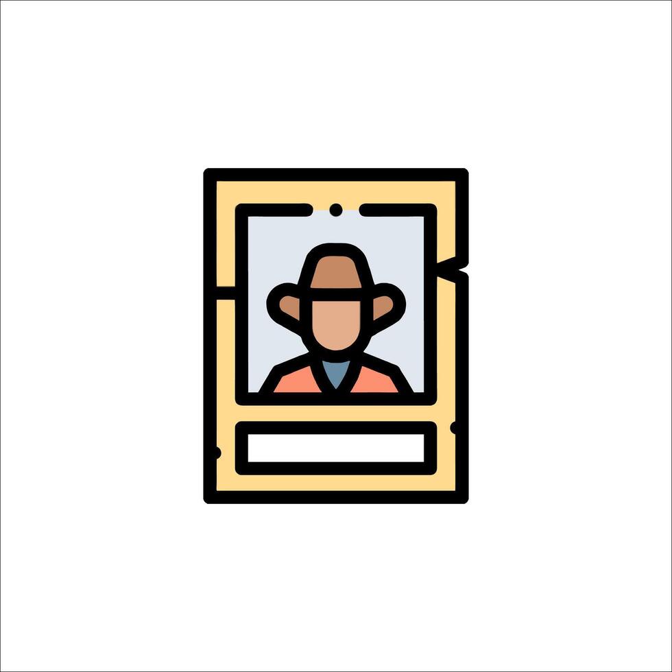 A man in a cowboy hat is shown in a frame vector