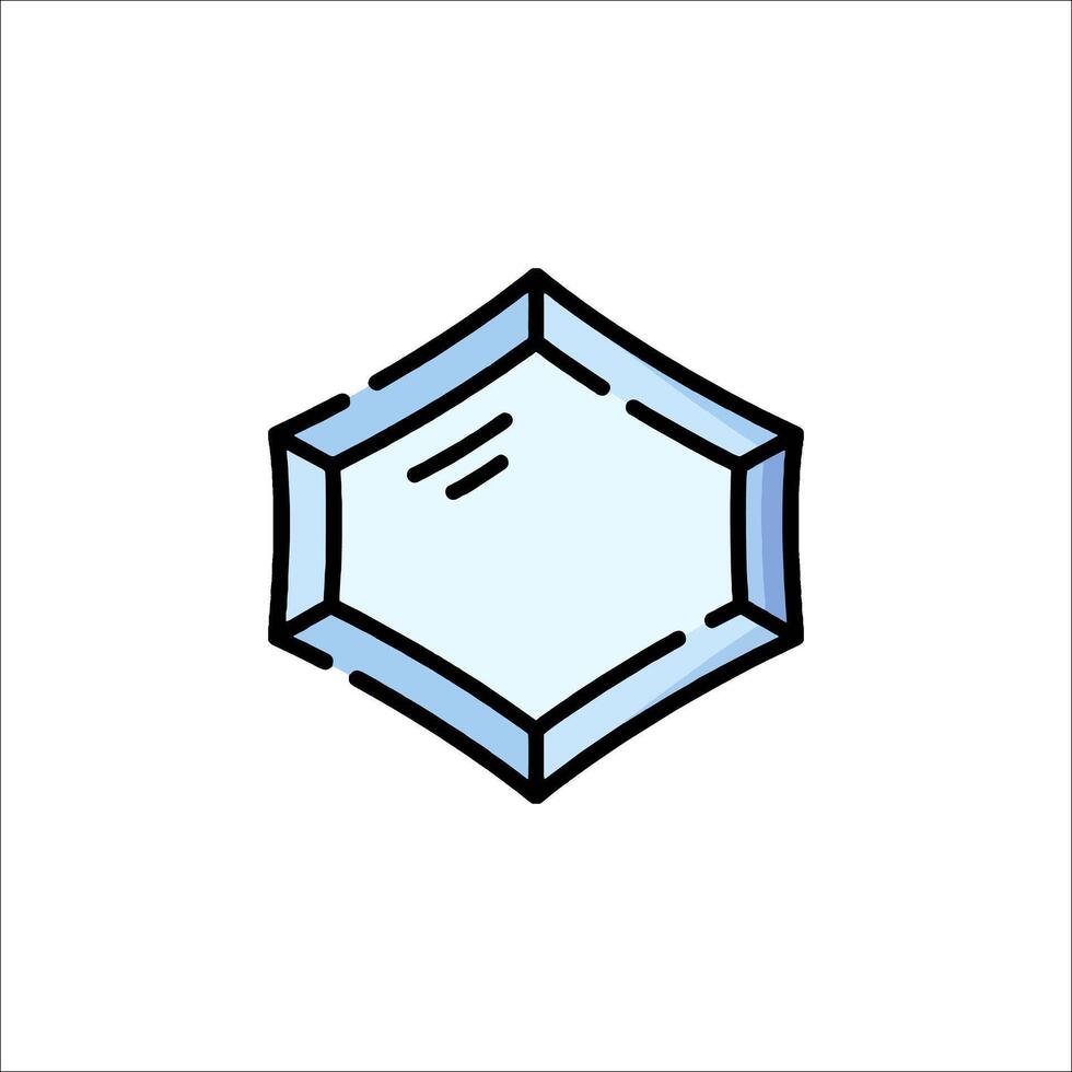 A blue and white square with a line drawing of a face vector