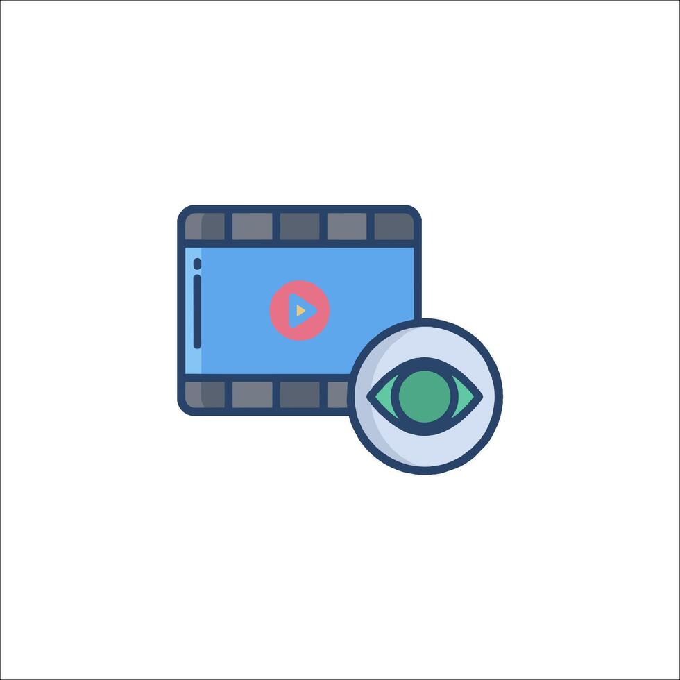 camera icon with a player and a camera vector