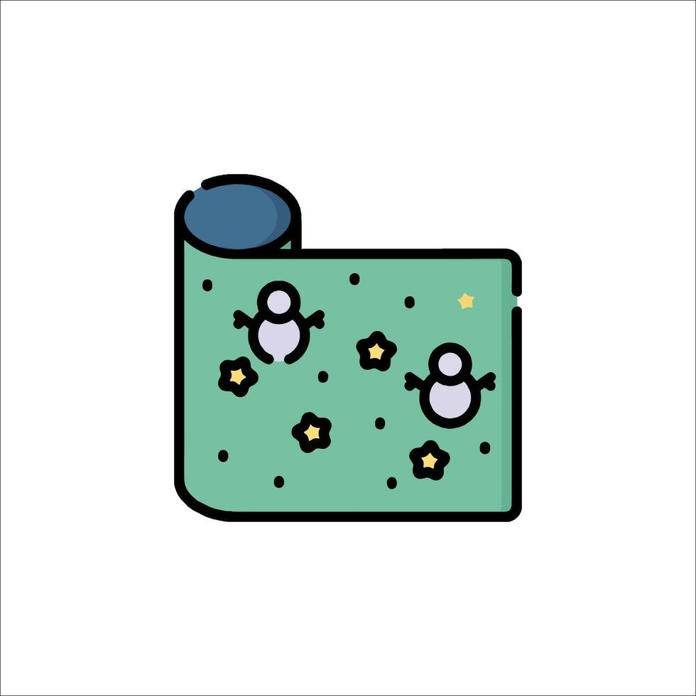 A green and white illustration of a roll of toilet paper vector