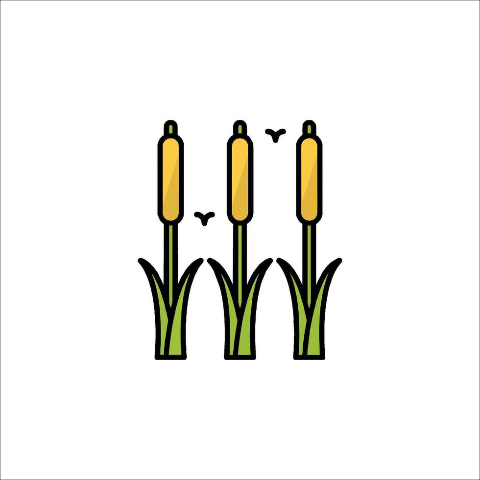 A line drawing of three yellow flowers vector