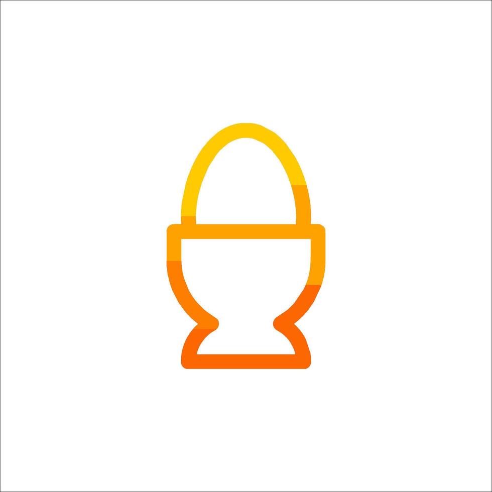 An orange and yellow egg icon on a white background vector