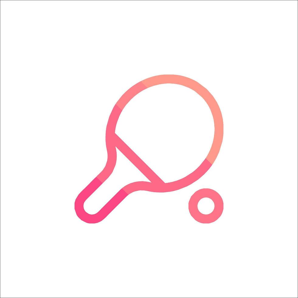 A pink and red ping pong ball icon vector