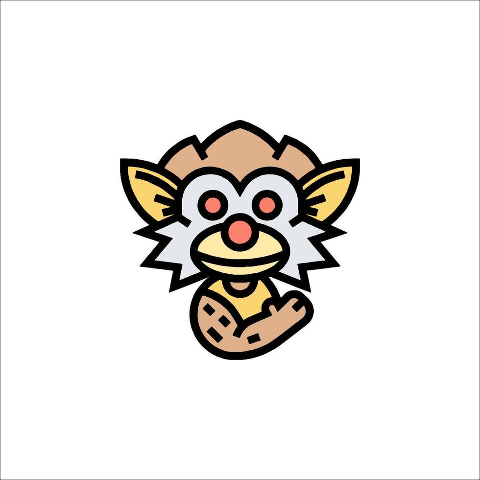 A cartoon monkey with a big nose and a big mouth vector