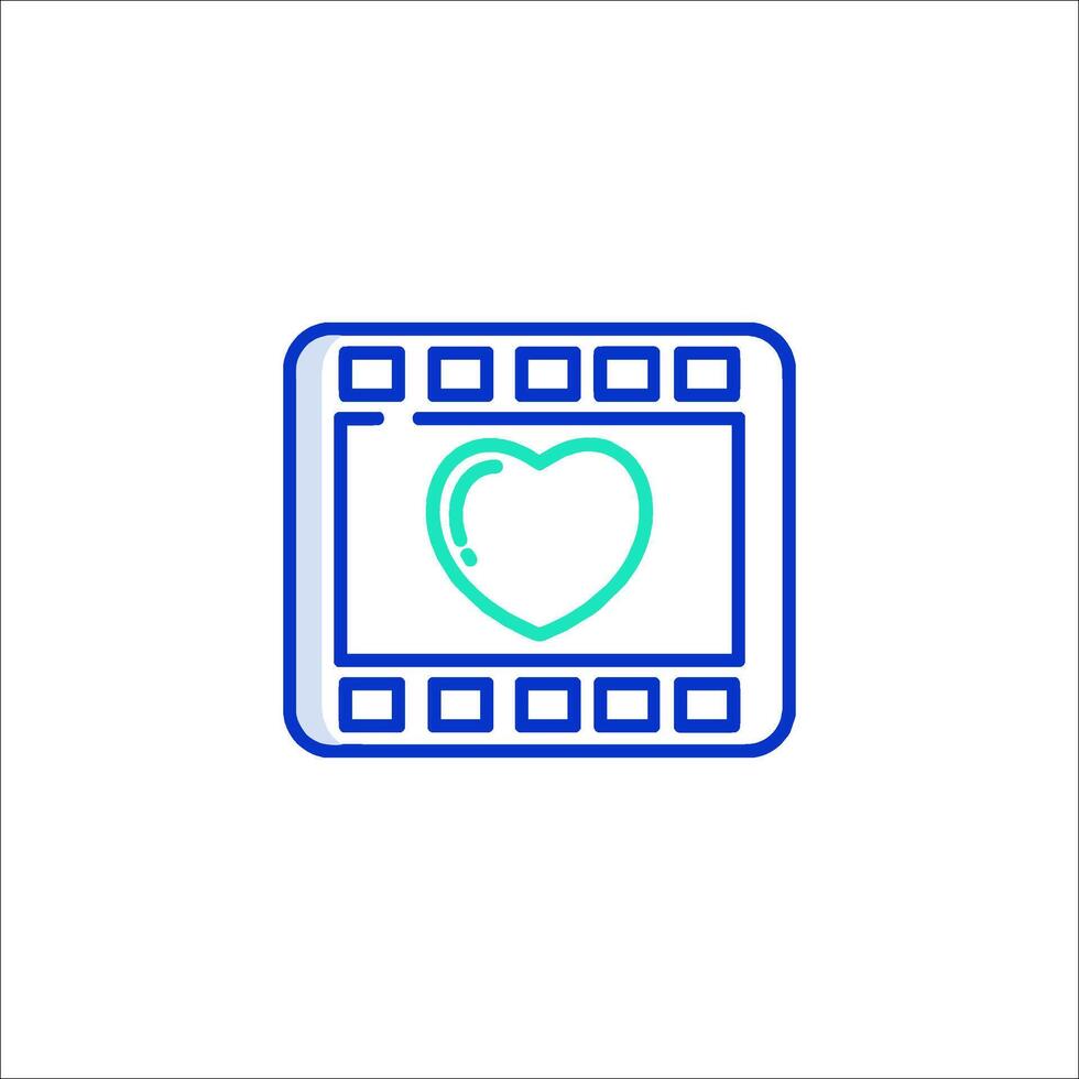A film strip with a heart icon vector