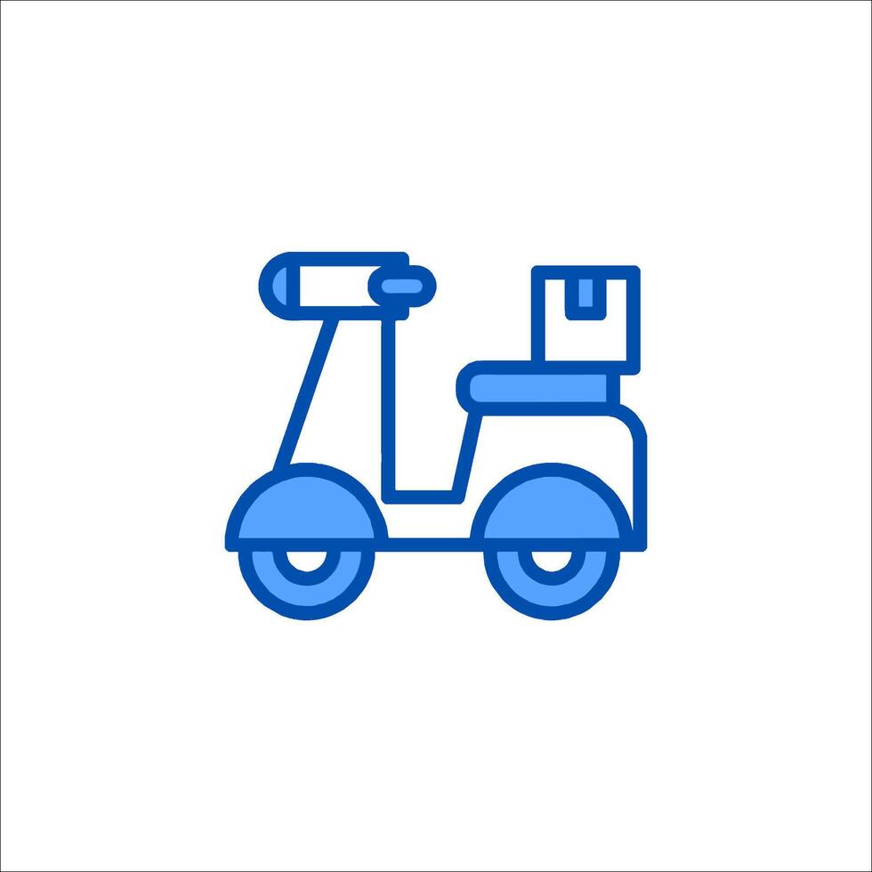 Delivery moped icon line icon illustration vector