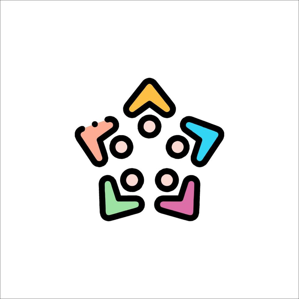 A colorful star with people inside it vector