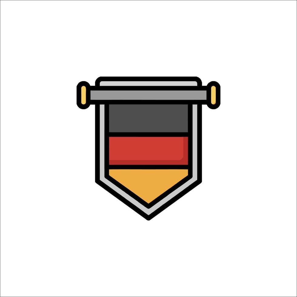 A german flag with a sword and shield icon vector