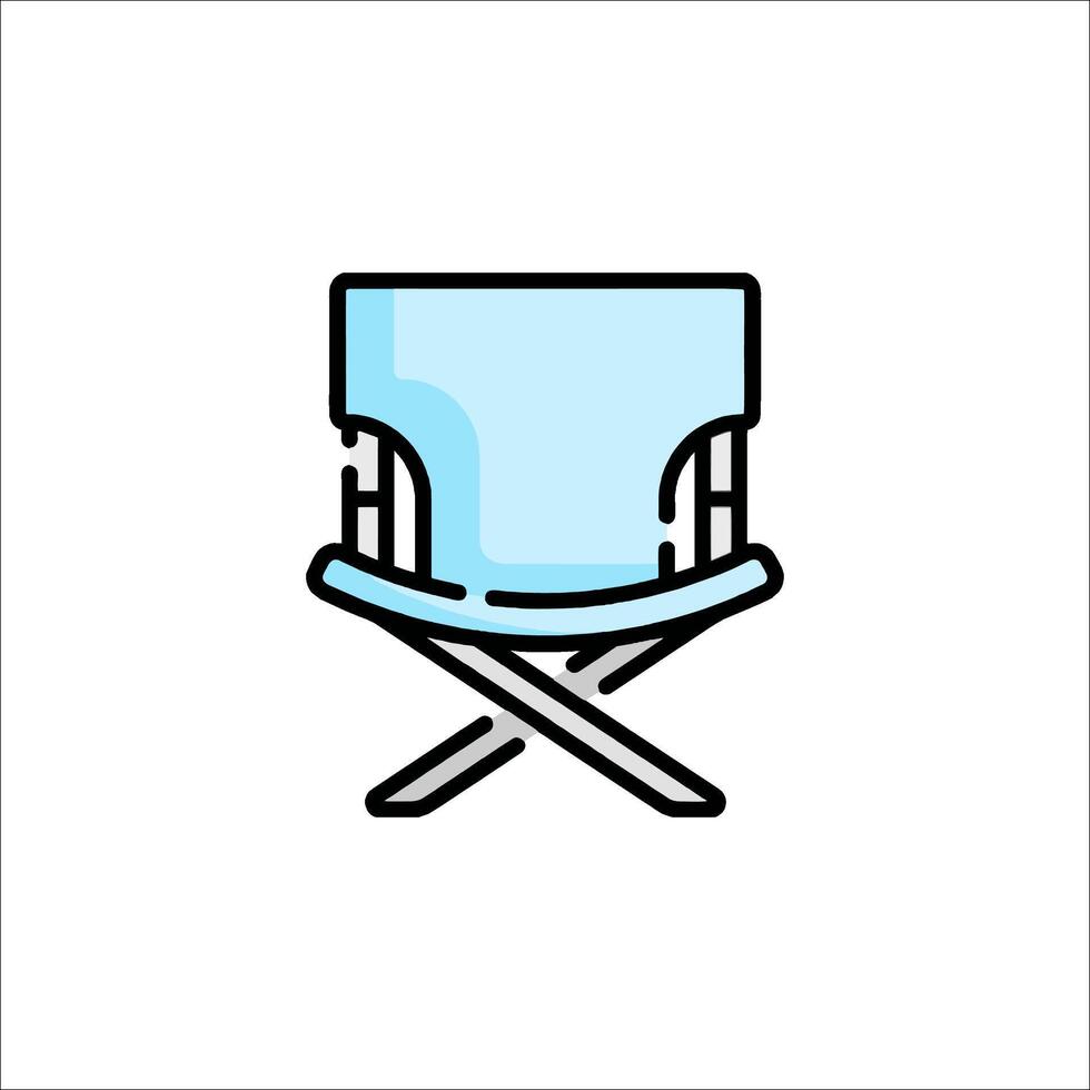 A blue chair with a cross - legs on it vector