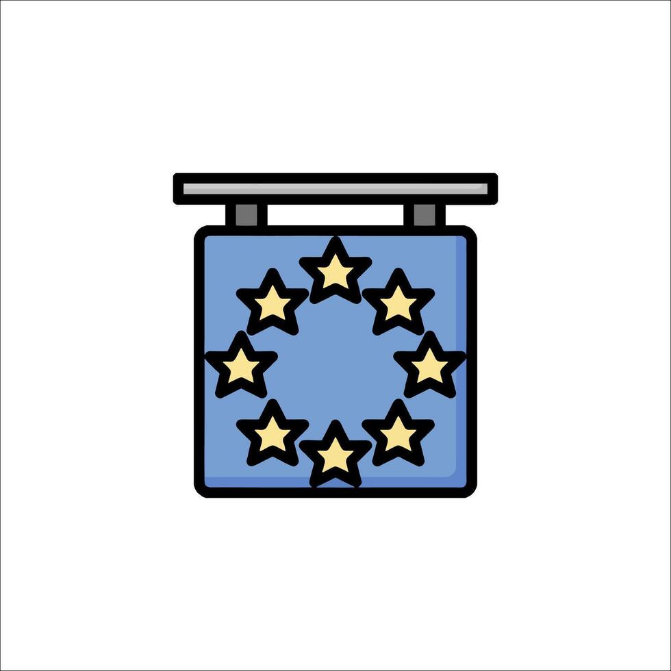 European union flag icon illustration vector
