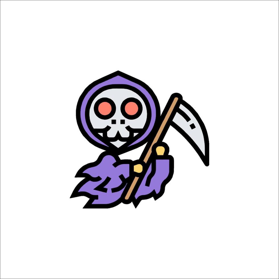 A cartoon character holding a scythe vector