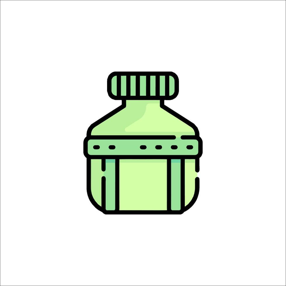 A green bottle with a lid on it vector
