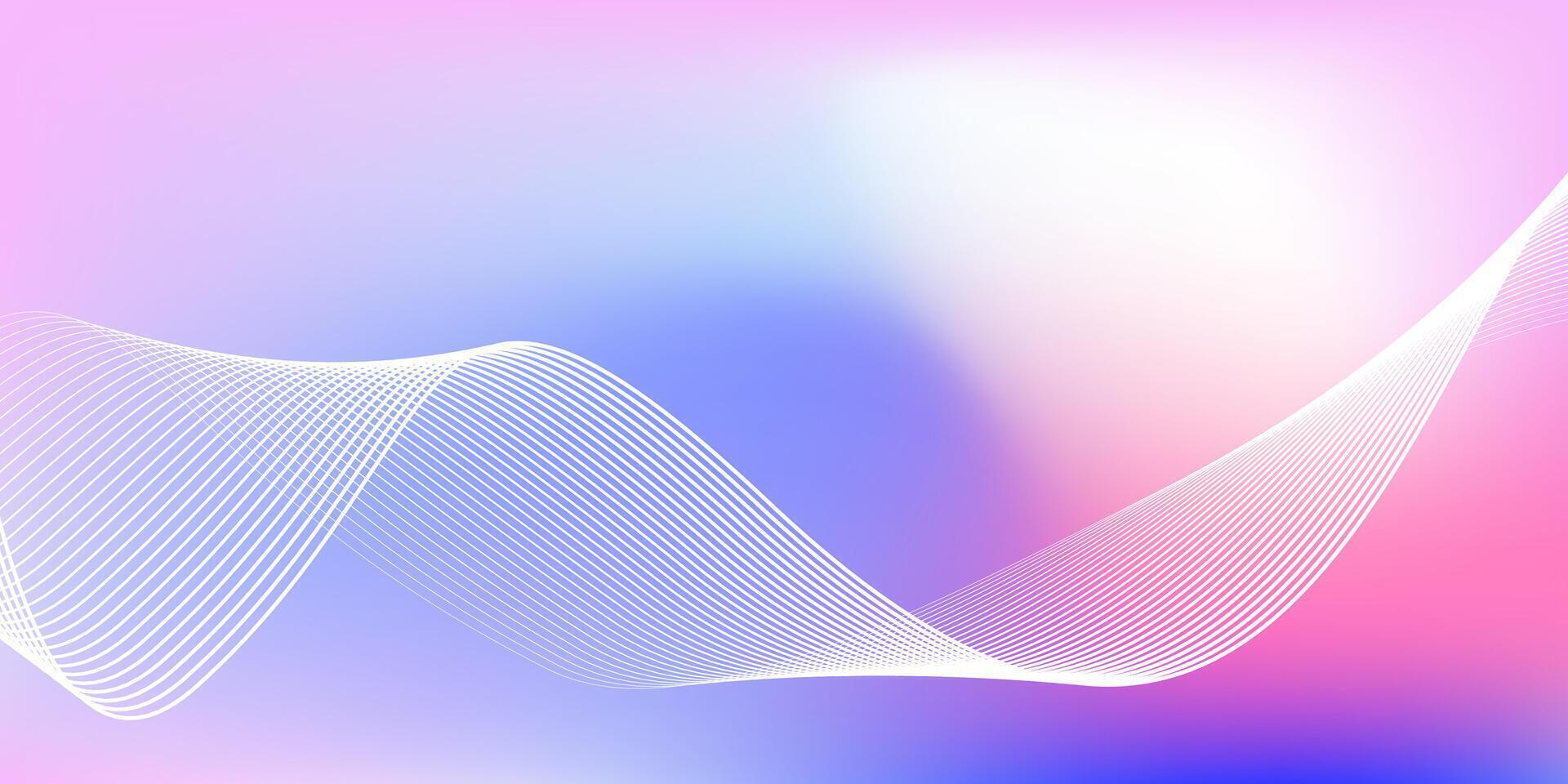 Abstract blue and pink gradient background with shining lines waves. Minimalist pastel color background for banner, poster, cover, brochure, flyer,website vector