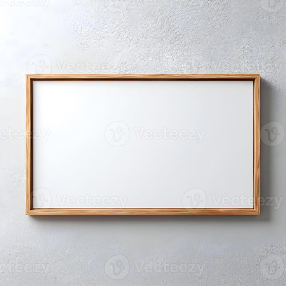 Blank frame for wall art mockup showcasing a modern interior design with a simplistic style ideal for customization or decoration photo