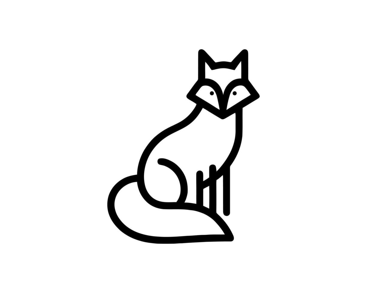 Fox logo template for clean branding vector