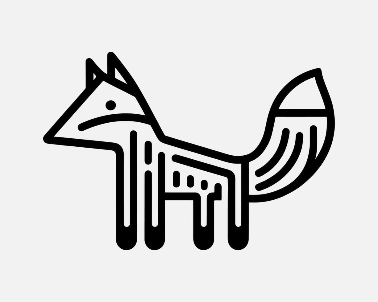 Outline fox icon vector