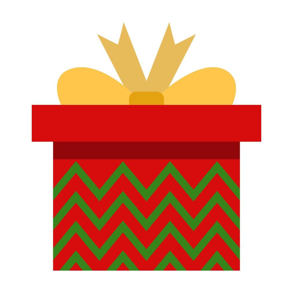 Flat icon of gift box isolated on white background. vector