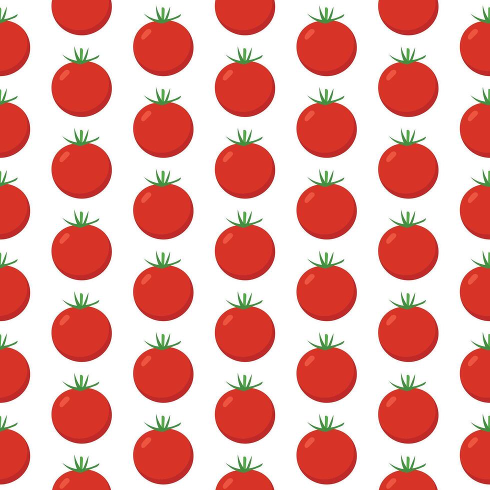 flat tomato seamless pattern on white background vector