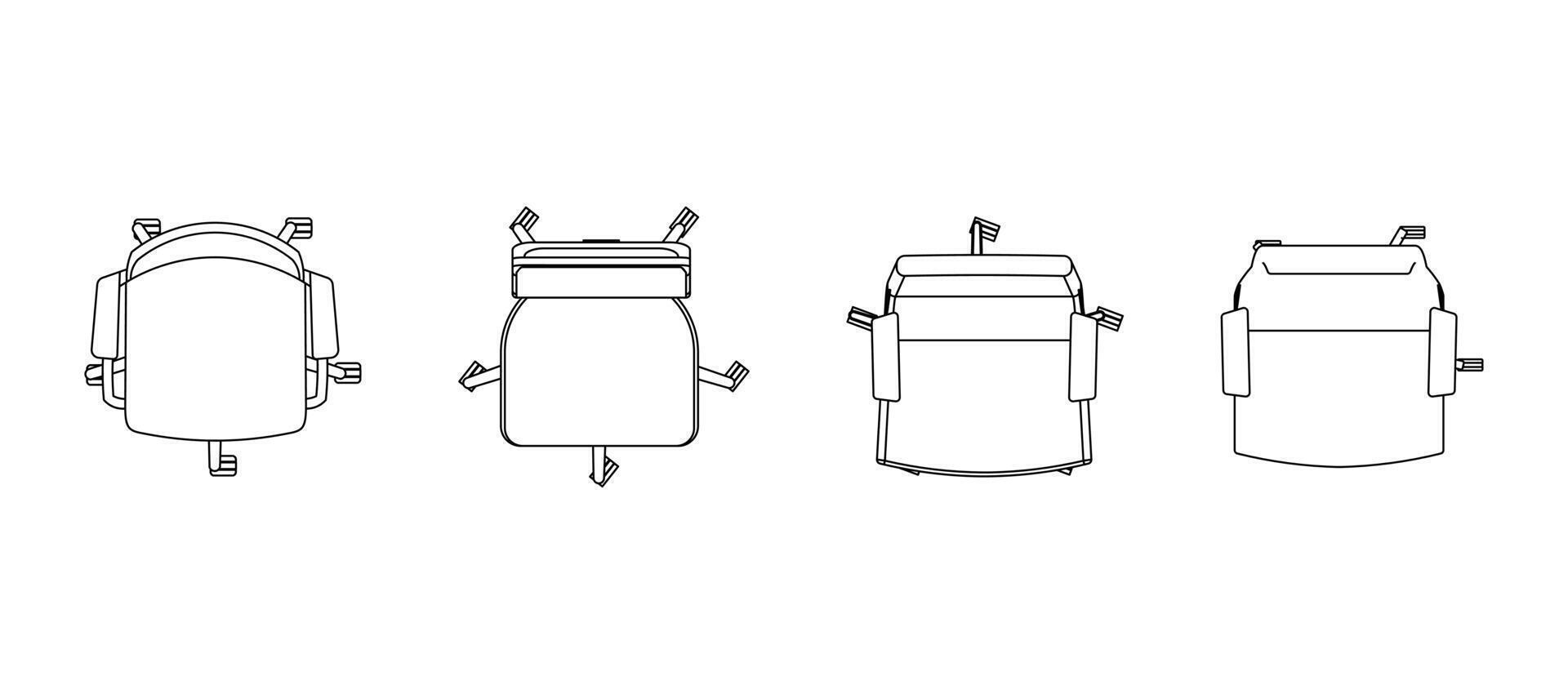 Office Chair Outlines Top View vector