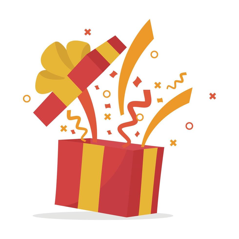 design of a surprise red gift box vector