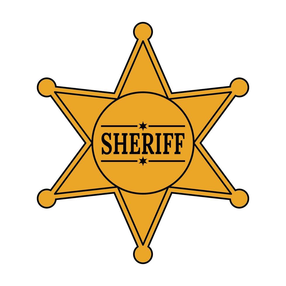 yellow sheriff star with the word sheriff on it vector