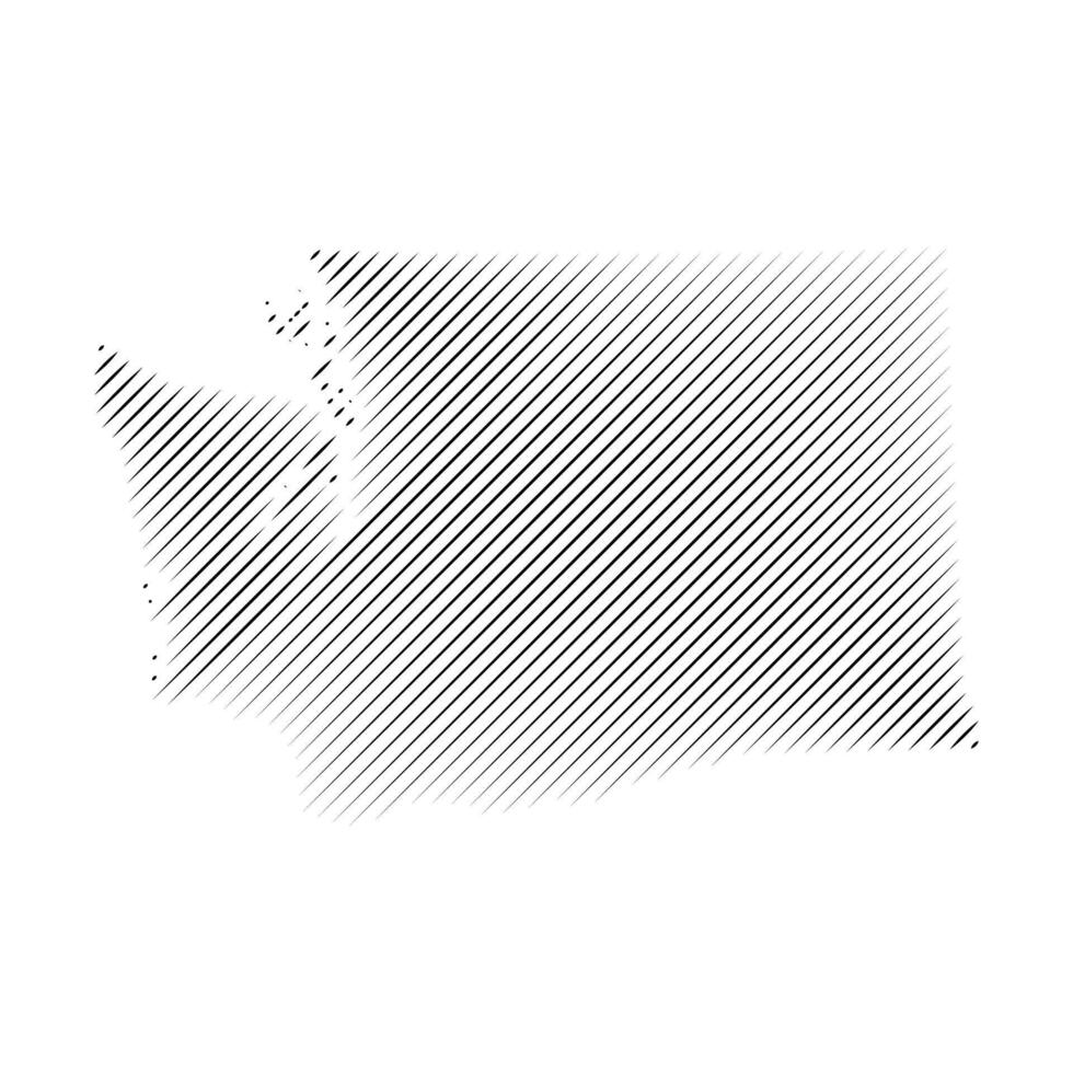 Washington Map Line Art Design vector