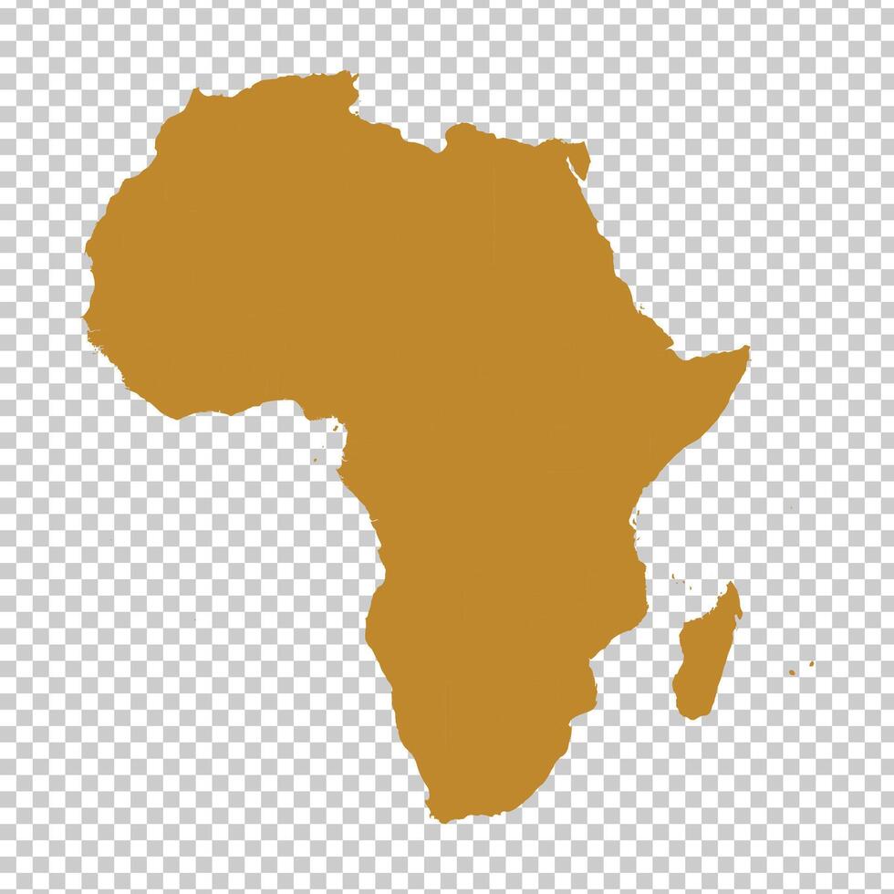 Flat color Africa map with transparent background vector