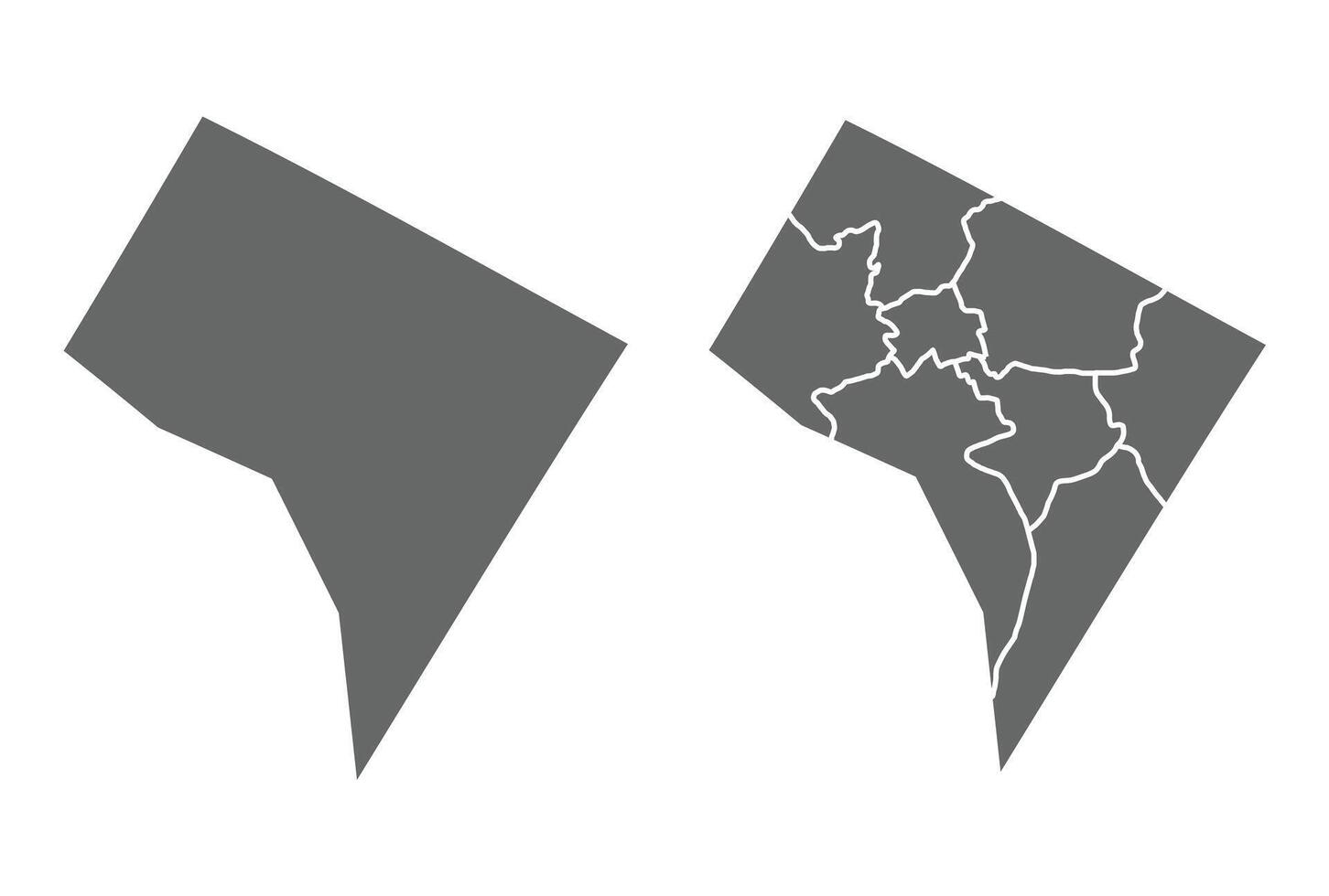 Washington DC Map Set Grey Design vector