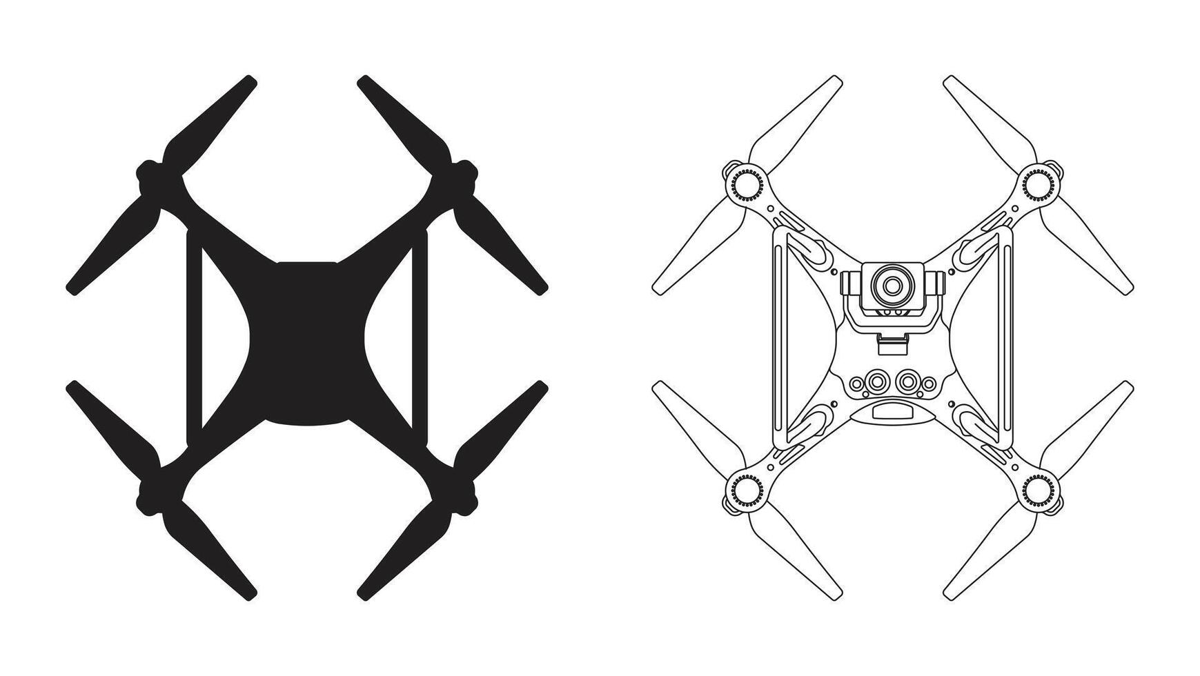 Drone Design Concept Top View Set vector