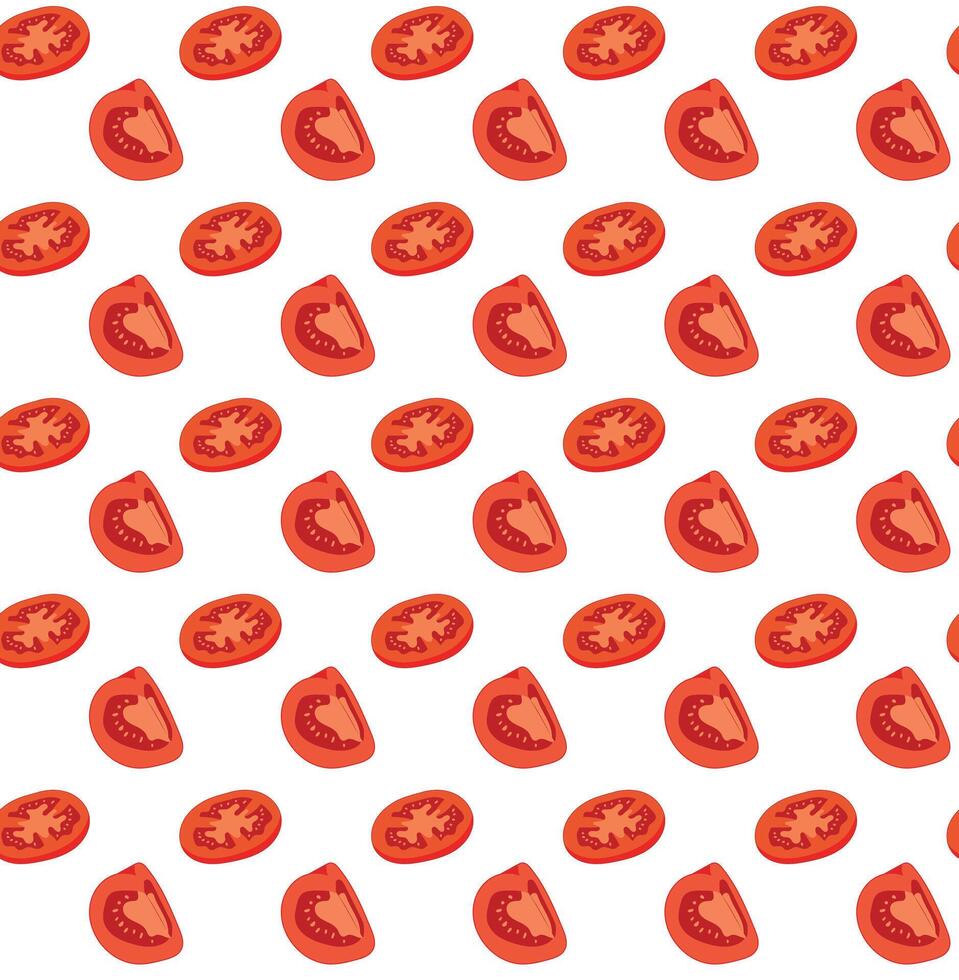 open tomato seamless pattern on white background vector