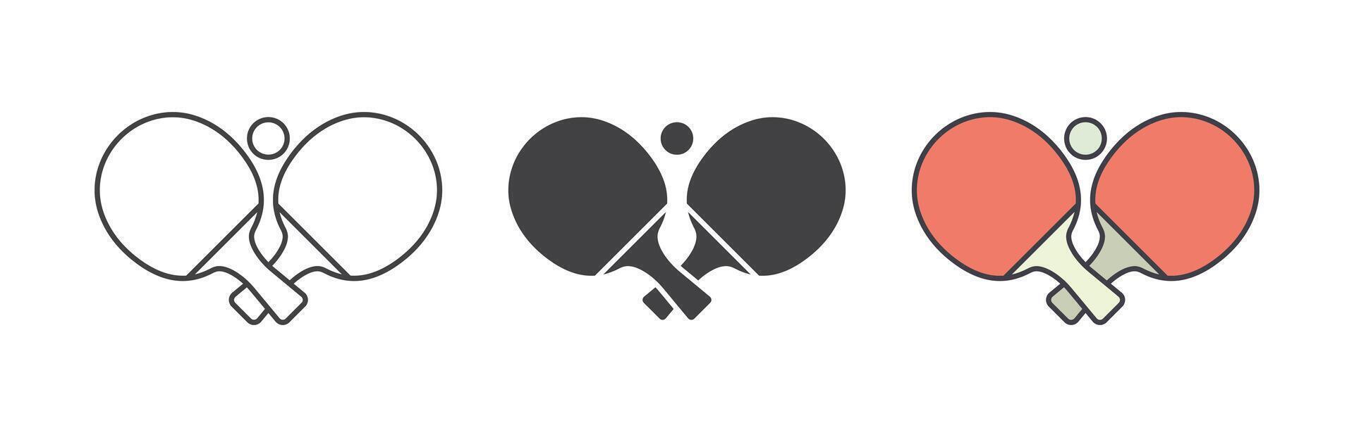 a set of three different ping pong icon logo vector