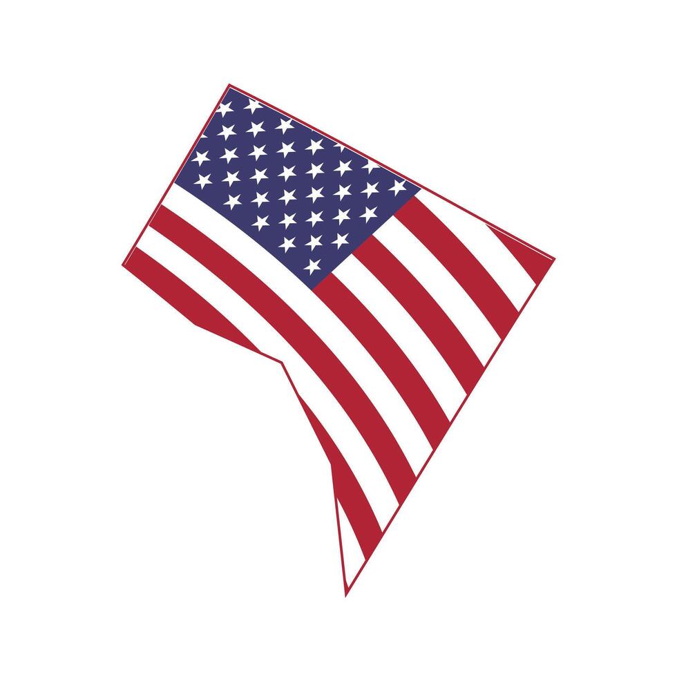 Washington DC Map Flag Base Design vector