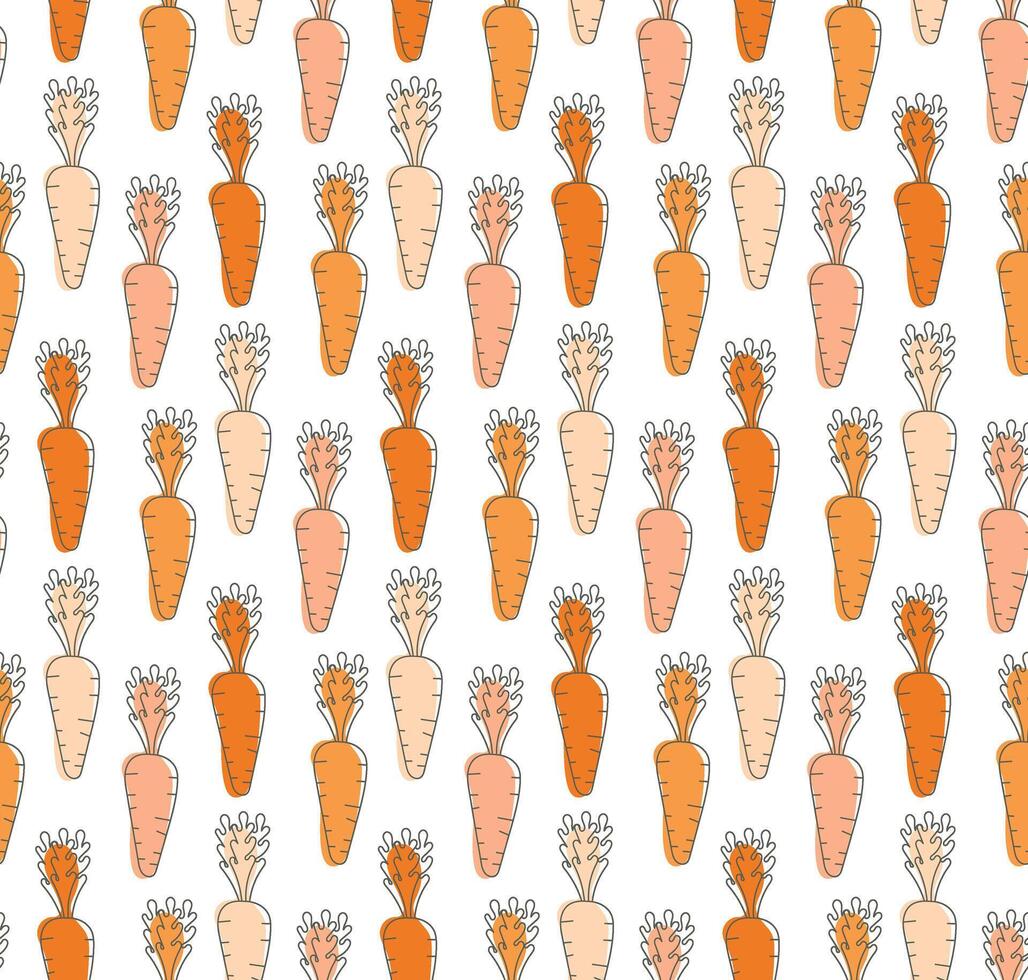 carrot pattern design hand draw white background vector